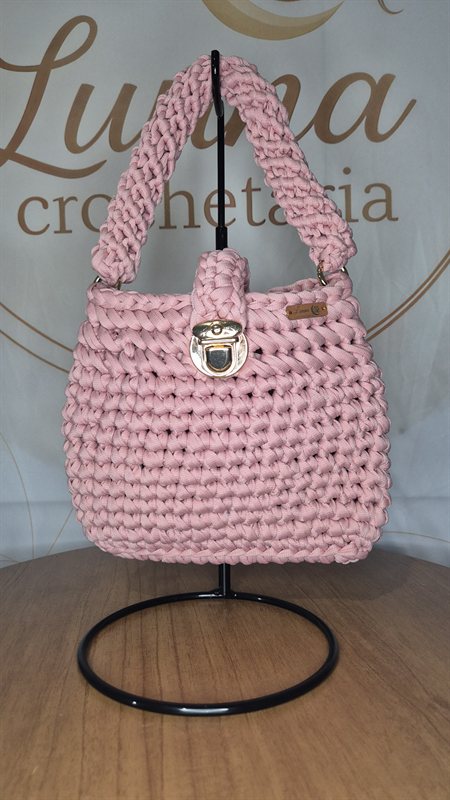 Bolsa Baby Rosa — bolsa de crochê feita à mão, cor rosa