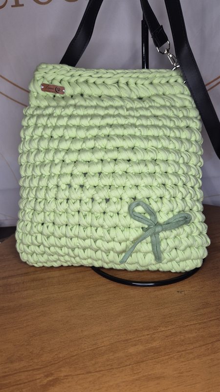 Bolsa Cadernos M Verde — bolsa de crochê feita à mão, cor verde