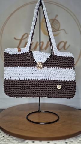 Bolsa Classica Marrom e Branca — foto 2
