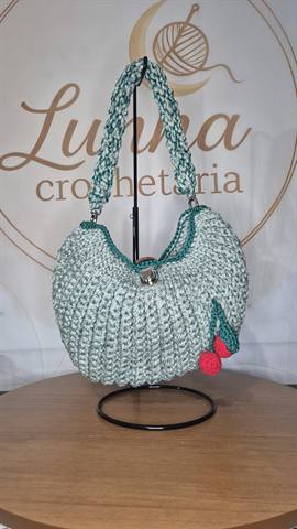 Bolsa Lunna G Verde em crochê feita à mão