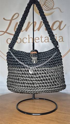 Bolsa Malinha M Preta e Cinza — foto 2
