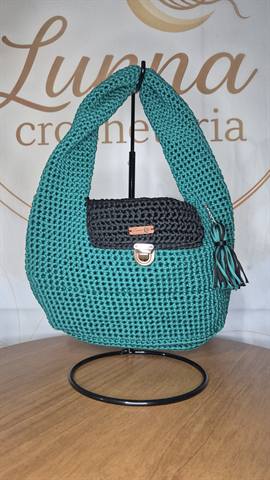 Bolsa Tote Verde em crochê feita à mão