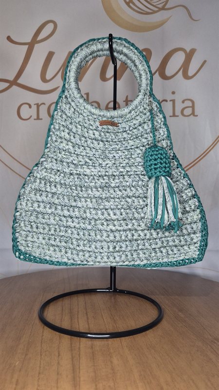 Bolsa Triangulo Verde — bolsa de crochê feita à mão, cor verde